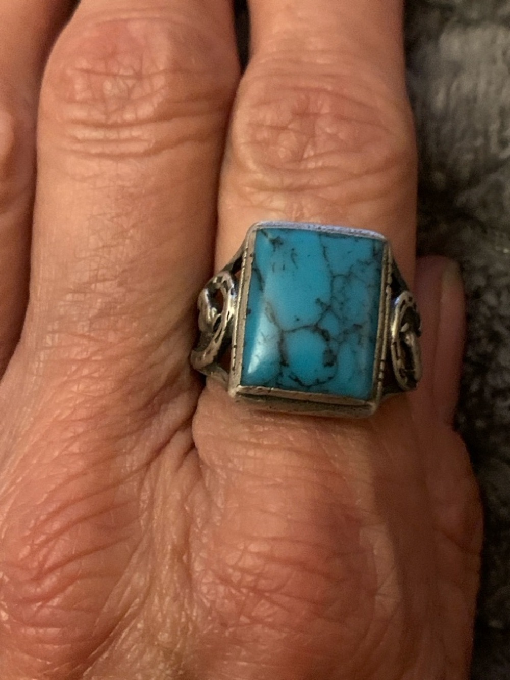 Unisex Turquoise Ring “Year of the Horse” 6.79 grams